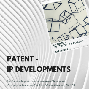 patent intellectual property developments australia barrister